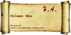 Holman Aba névjegykártya